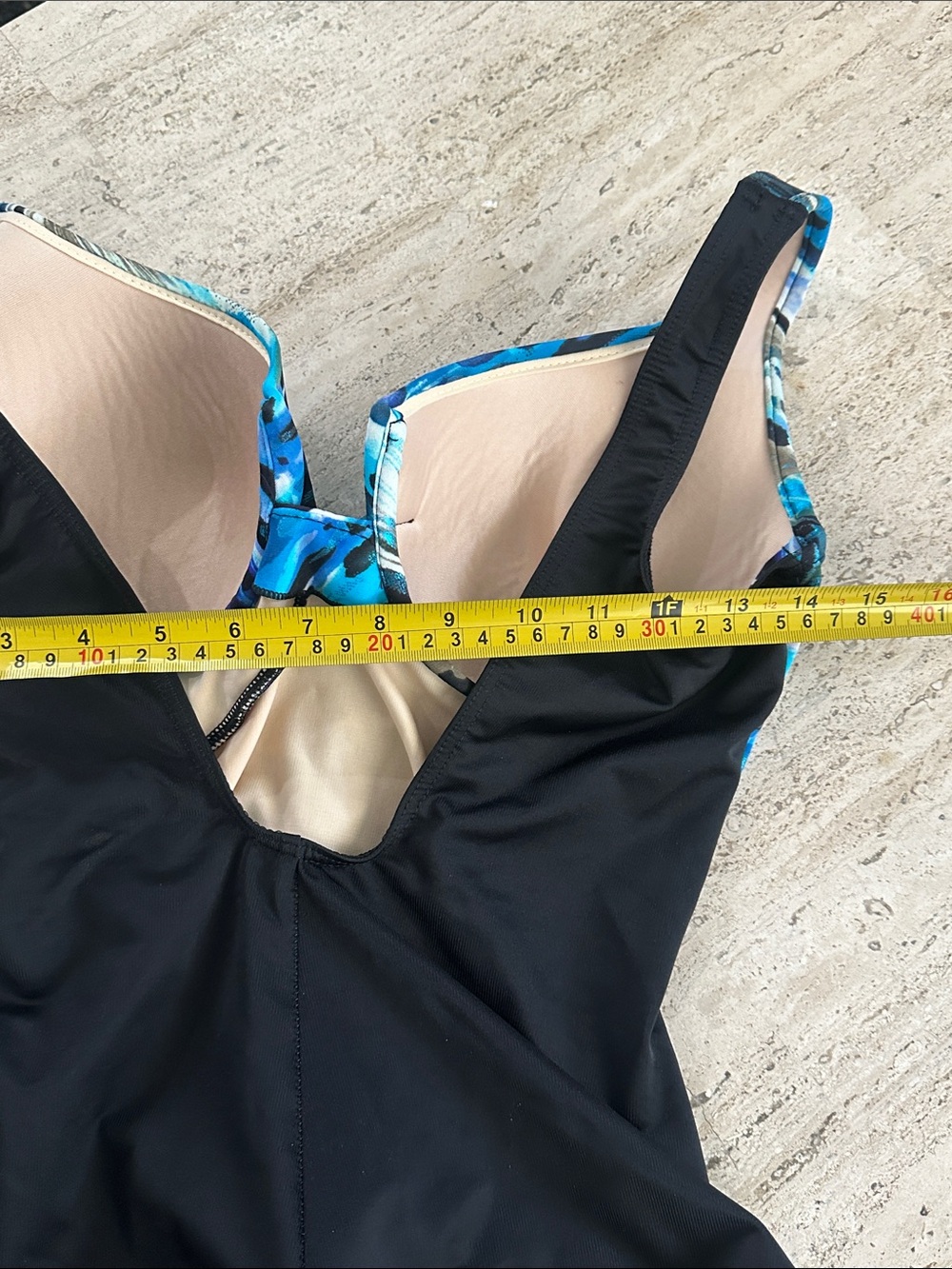 Miraclesuit Escape Underwire Abstract Ocean Print  Swimsuit Black Blue Size 12 - Picture 14 of 16